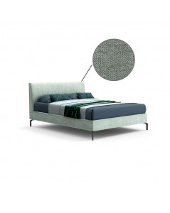 Letto Matrimoniale Contenitore Testiera Cuciture Verticali Aki Verde Marino