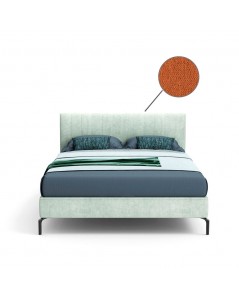 Letto Matrimoniale Contenitore Testiera Cuciture Verticali Aki Arancio