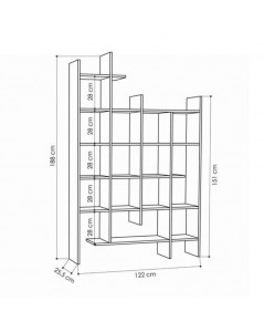 Libreria 6 Ripiani Manco 122x25.5x188H Colore Antracite Prezzo