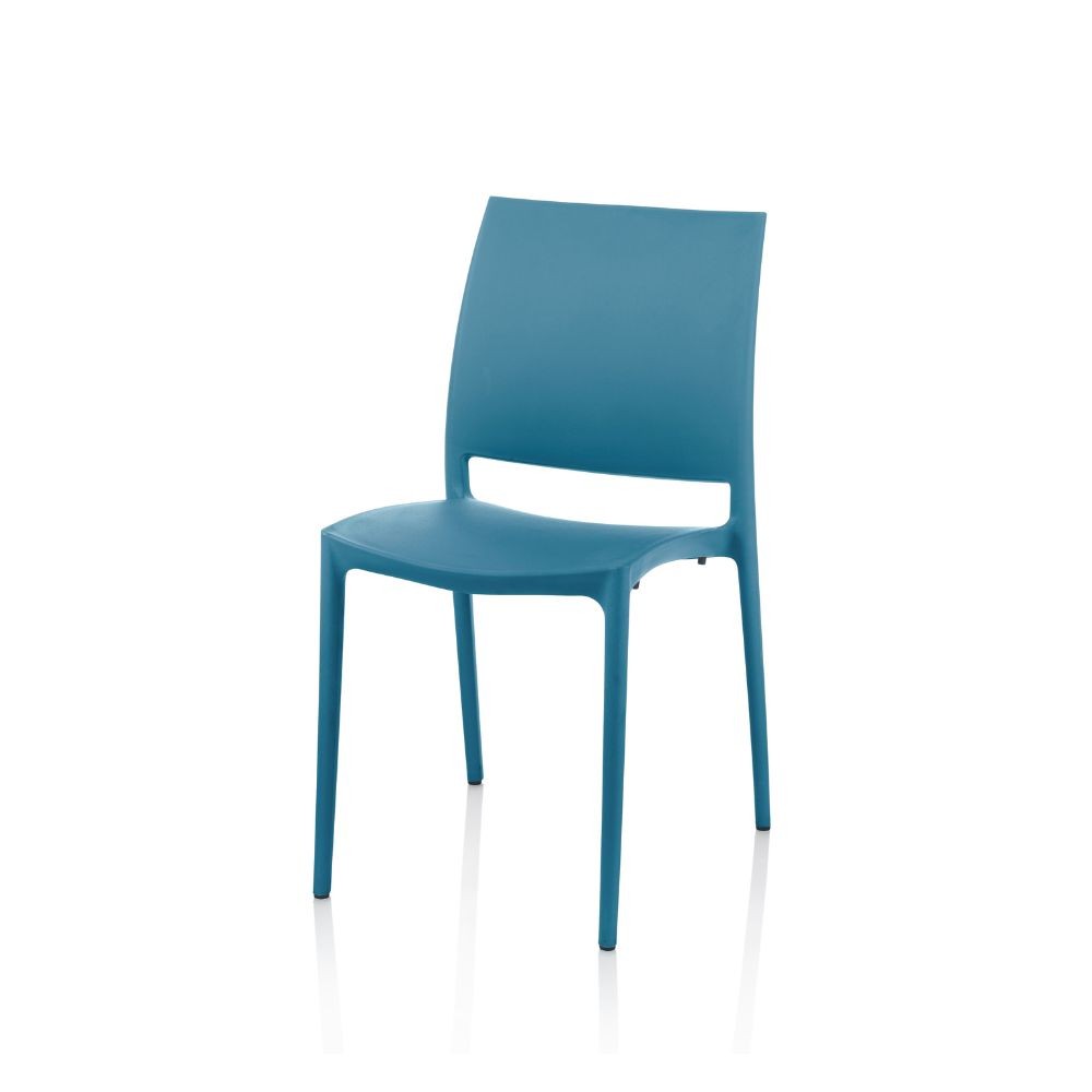 Sedia polipropilene design ergonomico Curtis colore blu petrolio