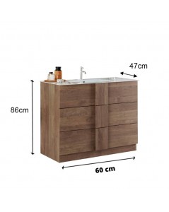 Mobile Bagno 3 Cassetti Salemi60 Colore Rovere Mercure Prezzo