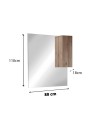 Specchio bagno con pensile e lampada LED Salemi 80x110h colore rovere mercure