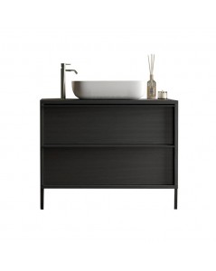 Mobile Bagno con 2 Cassetti Adam79 Colore Nero Frassinato Prezzo