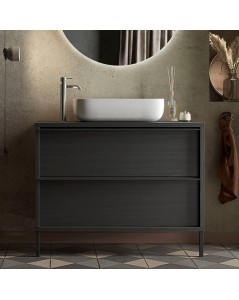 Mobile Bagno con 2 Cassetti Adam79 Colore Nero Frassinato Prezzo