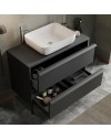 Mobile bagno con 2 cassetti Adam79 colore nero frassinato