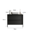 Mobile bagno con 2 cassetti Adam79 colore nero frassinato