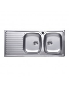 Lavello Incasso Acciaio Inox 116x50 cm Doppia Vasca e Gocciolatoio SX SA138