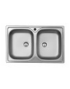 Lavello incasso cucina acciaio 79x50 cm due vasche Classic 170