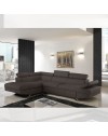 Divano angolare sinistro Julie con letto estraibile colore grigio elephant 297x206x79