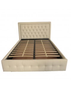 Letto matrimoniale contenitore Buttonsquare champagne testiera trapuntata con cornice