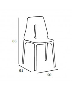 Sedia polipropilene rosso mattone Oblong