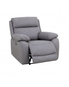 Poltrona recliner elettrico Siviglia nabuk grigio chiaro