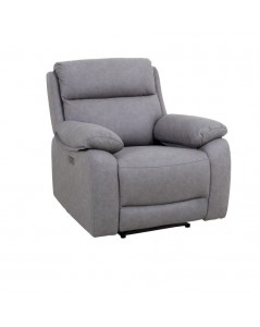 Poltrona recliner elettrico Siviglia nabuk grigio chiaro