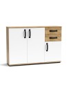 Credenza rovere bianco 3 ante e 2 cassetti 120x32x83 Mosso MO4