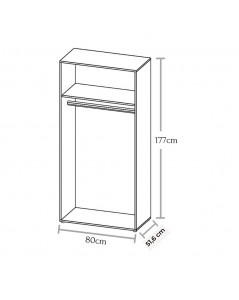 Armadio 2 Ante Rovere Sonoma Seba2 80x51,6x177h Prezzo