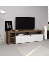 Porta TV anta a ribalta e cornice con vani a giorno rovere tabacco e bianco Nexon184 170,3x41x53,5H