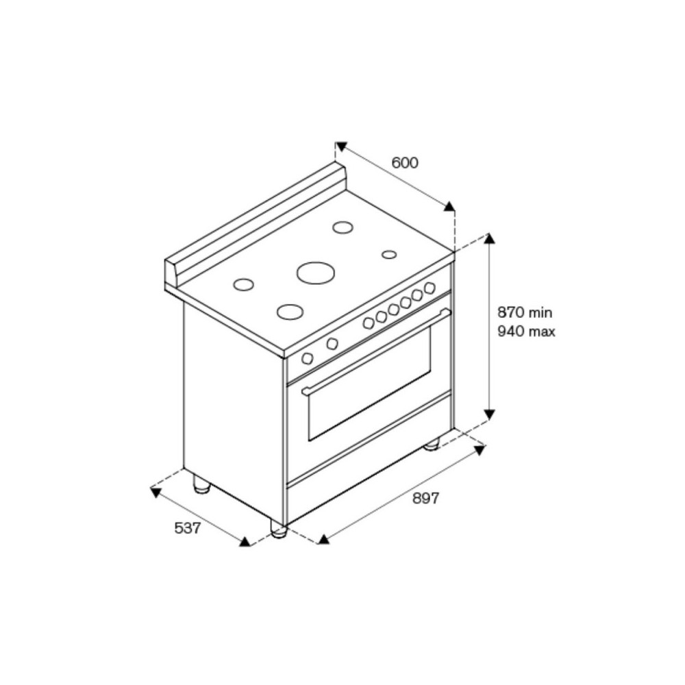 Cucina gas con forno Flora 60