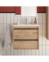 Mobile bagno sospeso rovere ostippo 2 cassetti 60x45x54h Ador60