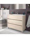 Mobile bagno rovere caledonia 3 cassetti 100x45x86h Elmas100