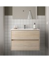 Mobile bagno sospeso rovere caledonia 2 cassetti 80x45x56h Claros80