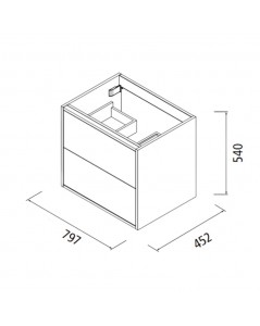 Mobile bagno sospeso nero opaco 2 cassetti 80x45x54h Mango80