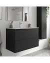 Mobile bagno sospeso nero opaco 2 cassetti 80x45x54h Mango80