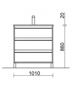 Mobile bagno rovere ostippo 3 cassetti 100x45x86h Geco100