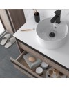 Mobile bagno sospeso rovere eternity 4 cassetti con doppio lavabo appoggio 120x45x54h Nuar120