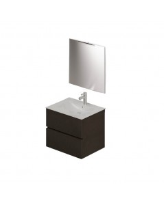 Mobile bagno sospeso fango 2 cassetti con lavabo e specchio COMP60FA 61x46x54h