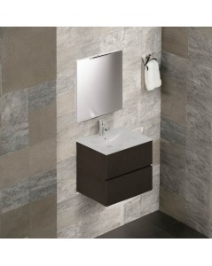 Mobile bagno sospeso fango 2 cassetti con lavabo e specchio COMP60FA 61x46x54h