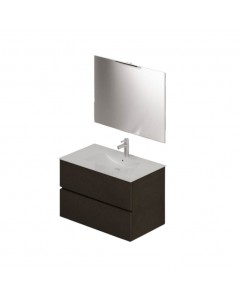 Mobile bagno sospeso fango 2 cassetti con lavabo e specchio COMP80FA 81x46x54h