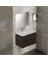 Mobile bagno sospeso fango 2 cassetti con lavabo e specchio COMP80FA 81x46x54h