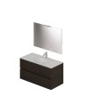 Mobile bagno sospeso fango 2 cassetti con lavabo e specchio COMP100FA 101x46x54h