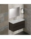 Mobile bagno sospeso fango 2 cassetti con lavabo e specchio COMP100FA 101x46x54h