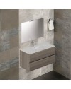 Mobile bagno sospeso olmo 2 cassetti con lavabo e specchio COMP100OL 101x46x54h