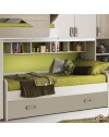 Cameretta soppalco con 3 letti Milly talco verde e brown