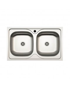 Lavello Incasso Cucina Acciaio 86x50 cm 2 Vasche MP862V Prezzo