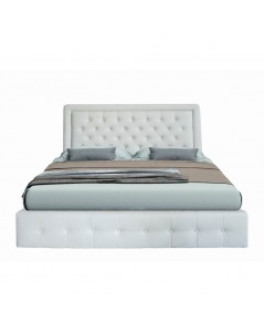 Letto matrimoniale contenitore Buttonsquare bianco testiera trapuntata con cornice