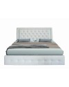 Letto matrimoniale contenitore Buttonsquare bianco testiera trapuntata con cornice