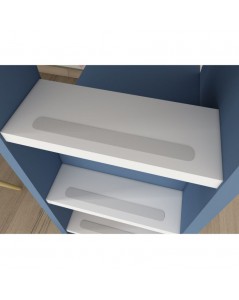 Letto a soppalco azzurro e bianco con scrivania 2276