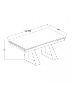 Tavolo allungabile piano ceramica ossido Ariel 160x90x75h