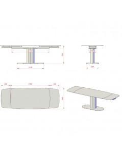 Tavolo allungabile top ceramica marrone atene lucido e base in metallo oro Vesta 170x90x76h