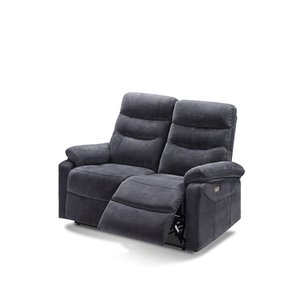 Divano 2 posti 2 recliner elettrici Brienz colore grigio scuro