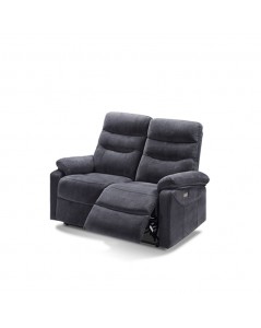 Divano 2 posti 2 recliner elettrici Brienz colore grigio scuro