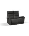 Divano 2 posti 2 recliner elettrici effetto nabuk Thun colore grigio