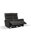 Divano 2 posti 2 recliner elettrici effetto nabuk Thun colore grigio