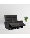 Divano 2 posti 2 recliner elettrici effetto nabuk Thun colore grigio