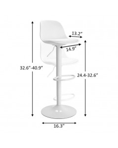 Sgabello Regolabile con Poggiapiede Rand Colore Bianco