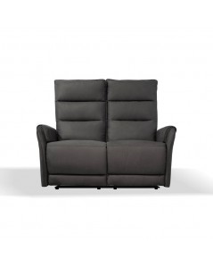 Divano 2 Posti 2 Recliner Elettrici Effetto Nabuk Thun Colore Grigio