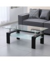 Tavolino nero con due ripiani in vetro Titania 110x60x44h